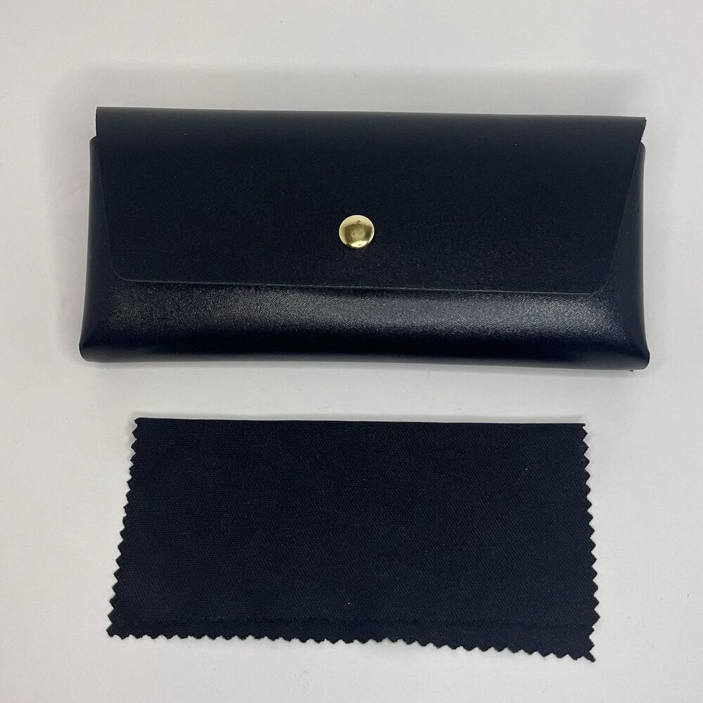 Black Glasses Case with Cleaning Cloth